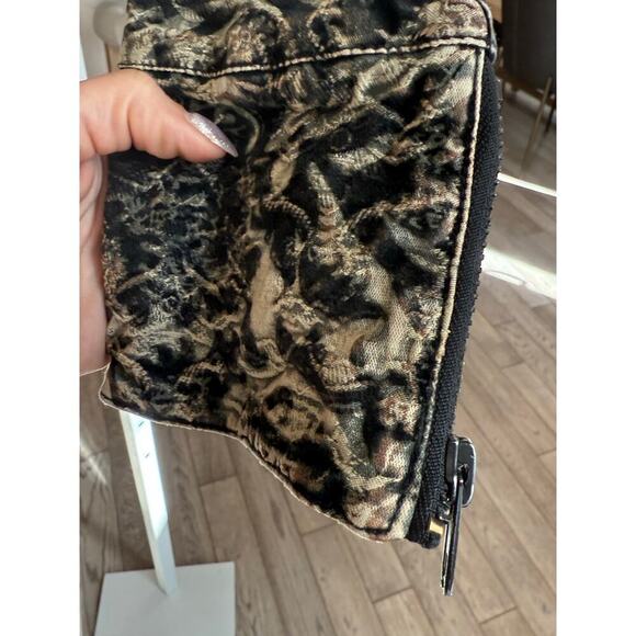 Free People Follow the Flock velvet burnout moto jacket olive and black size 2 - Picture 7 of 12